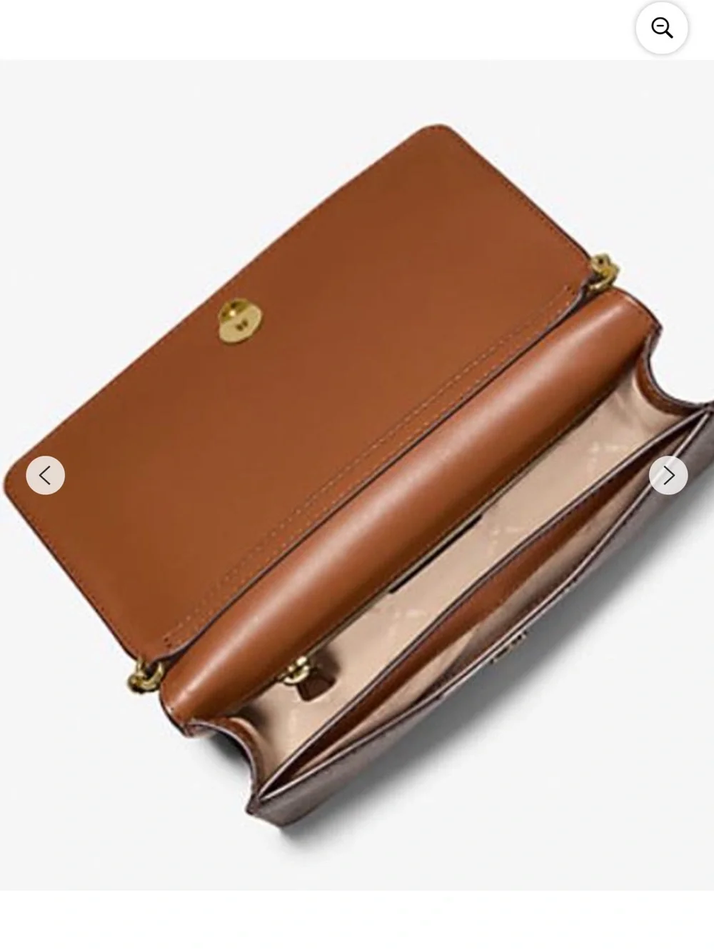 Michael Kors Brown Signature MK Chain-Trim Crossbody